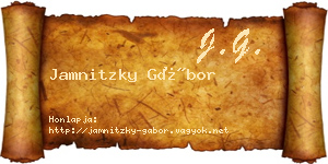 Jamnitzky Gábor névjegykártya